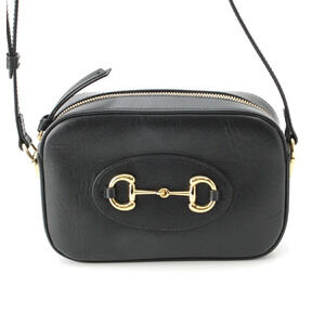 Gucci Leather Horsebit Camera Bag Shoulder Black